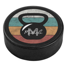  kettlebell aangepast monogram initiaal hockey puck