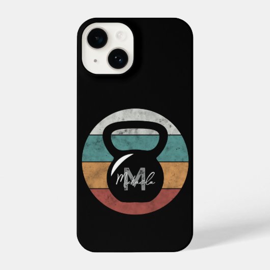 kettlebell aangepast monogram initiaal iPhone hoesje (Achterkant)