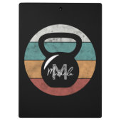  kettlebell aangepast monogram initiaal klembord (Achterkant)