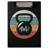  kettlebell aangepast monogram initiaal klembord (Voorkant)