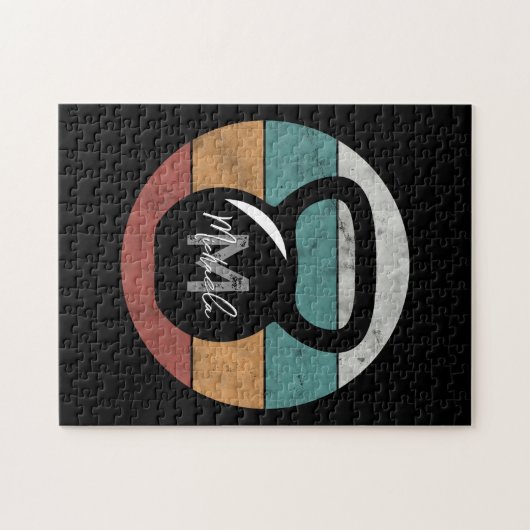kettlebell aangepast monogram initiaal legpuzzel (Horizontaal)