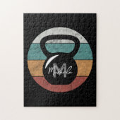 kettlebell aangepast monogram initiaal legpuzzel (Verticaal)