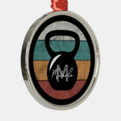  kettlebell aangepast monogram initiaal metalen ornament (Rechts)