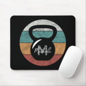 kettlebell aangepast monogram initiaal muismat (Met muis)