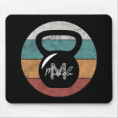 kettlebell aangepast monogram initiaal muismat (Voorkant)