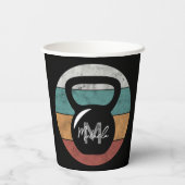  kettlebell aangepast monogram initiaal papieren bekers (Achterkant)
