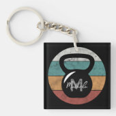 kettlebell aangepast monogram initiaal sleutelhanger (Voorkant)