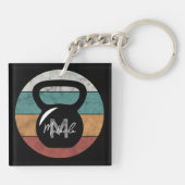 kettlebell aangepast monogram initiaal sleutelhanger (Achterkant)
