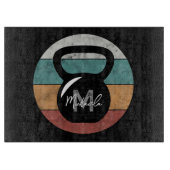  kettlebell aangepast monogram initiaal snijplank (Voorkant)