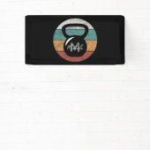 kettlebell aangepast monogram initiaal spandoek (Insitu)