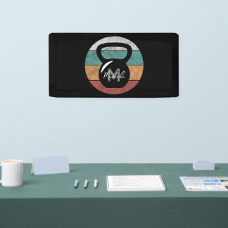  kettlebell aangepast monogram initiaal spandoek