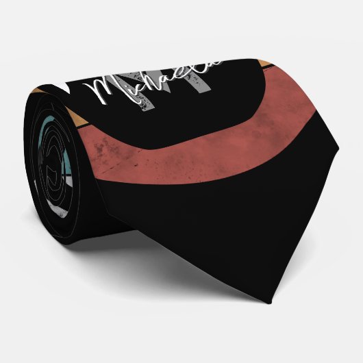  kettlebell aangepast monogram initiaal stropdas (Opgerold)