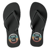  kettlebell aangepast monogram initiaal teenslippers (Voetbed)