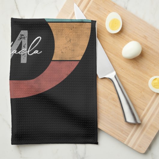  kettlebell aangepast monogram initiaal theedoek (Quarter Fold)