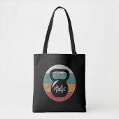kettlebell aangepast monogram initiaal tote bag (Voorkant)
