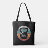 kettlebell aangepast monogram initiaal tote bag (Achterkant)