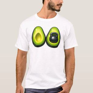 Kettlebell Avocado Fitness Gym Workout Gezonde Lev T-shirt
