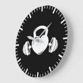 Kettlebell Barbell Love - Gym Workout Motivatie Grote Klok (Hoek)