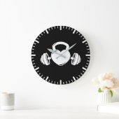 Kettlebell Barbell Love - Gym Workout Motivatie Grote Klok (Huis)