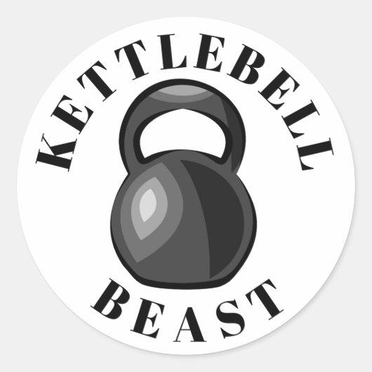Kettlebell Beast. Kettlebell Lover Ronde Sticker (Voorkant)
