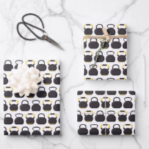 Kettlebell-cadeaupapier, fitness-cadeaupapier