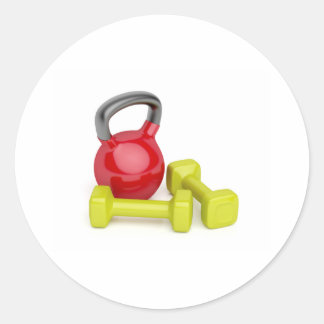 Kettlebell en halters ronde sticker