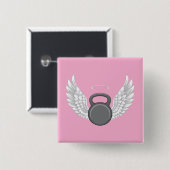 Kettlebell Heaven Vierkante Button 5,1 Cm (Voorkant /achterkant)