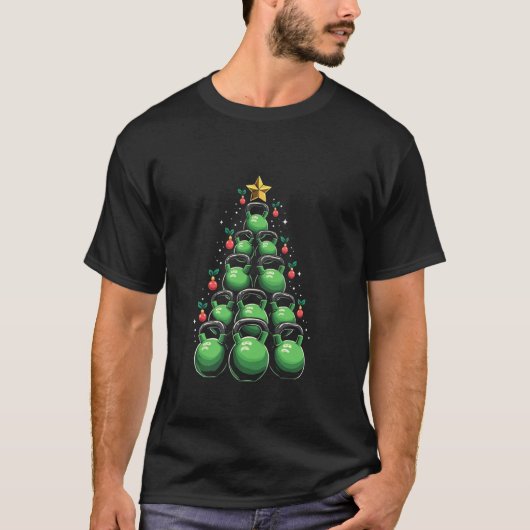 Kettlebell kerstboom t-shirt (Voorkant)
