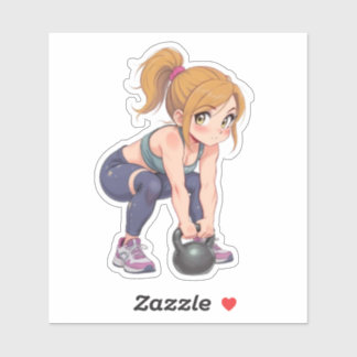 Kettlebell Meisje Sticker