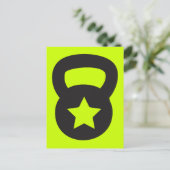 Kettlebell met een lege ster briefkaart (Staand voorkant)