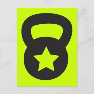 Kettlebell met een lege ster briefkaart