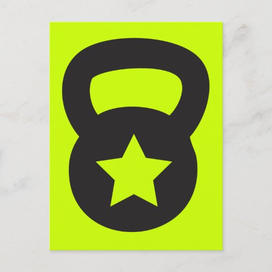 Kettlebell met een lege ster briefkaart (Voorkant)