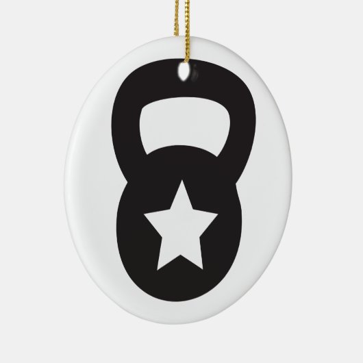 Kettlebell met een lege ster keramisch ornament (Rechts)