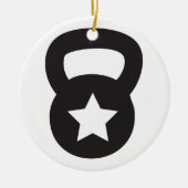 Kettlebell met een lege ster keramisch ornament (Voorkant)