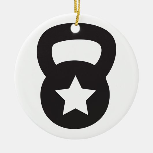 Kettlebell met een lege ster keramisch ornament (Voorkant)