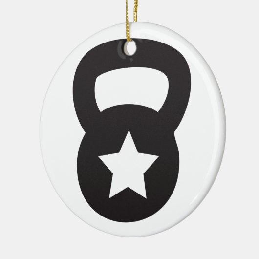 Kettlebell met een lege ster keramisch ornament (Links)