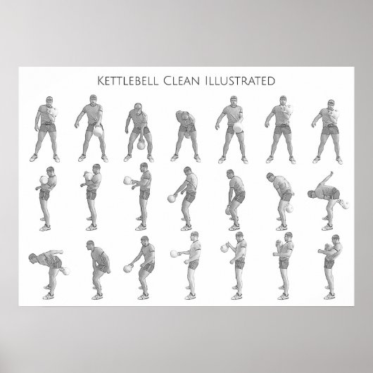 Kettlebell One Arm Clean Poster (Voorkant)