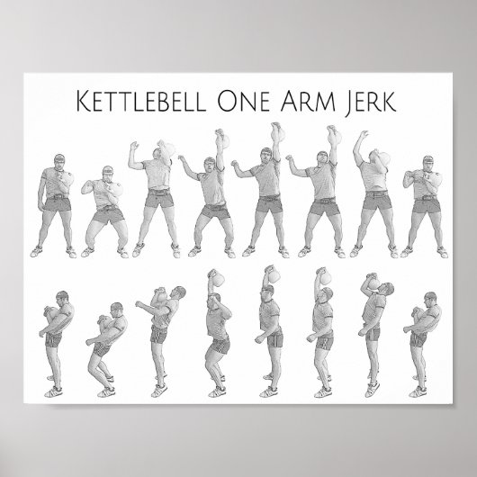 Kettlebell One Arm Jerk Poster (Voorkant)