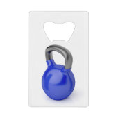 Kettlebell op wit creditkaart flessenopener (Voorkant)