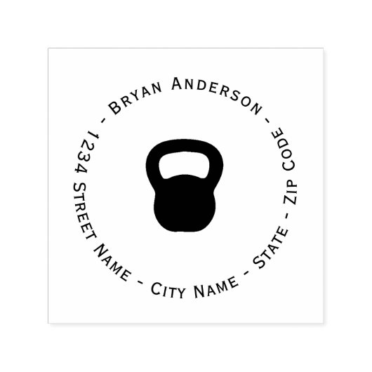 Kettlebell retouradres Zelfinkkend stempel (Design)