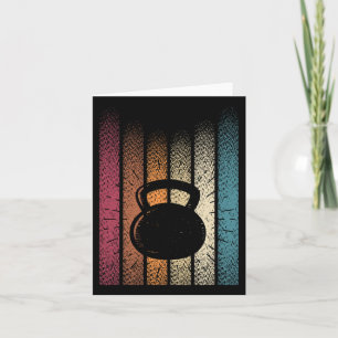 Kettlebell Retro Workout Powerlifting Bodybuilder Kaart