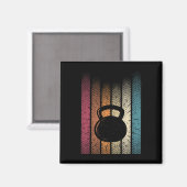 Kettlebell Retro Workout Powerlifting Bodybuilder Magneet (Voorkant / Achterkant)