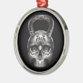 Kettlebell Skull - Gym Workout Motivatie Metalen Ornament (Links)