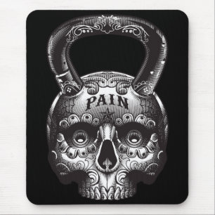 Kettlebell Skull - Gym Workout Motivatie Muismat