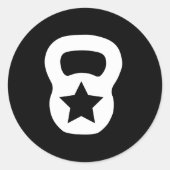 Kettlebell Star Ronde Sticker (Voorkant)