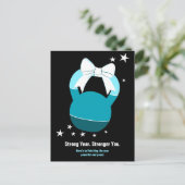 Kettlebell Stronger Year Stronger You Blue Black Feestdagenkaart (Staand voorkant)