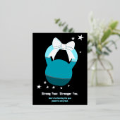 Kettlebell Stronger Year Stronger You Blue Black Folie Feestdagen Briefkaart (Staand Voorkant)