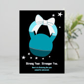 Kettlebell Stronger Year Stronger You Blue Black Folie Feestdagenkaart (Staand Voorkant)