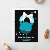 Kettlebell Stronger Year Stronger You Christmas Notitiekaartje (Voorkant / Achterkant in situ)