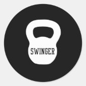 Kettlebell Swinger Ronde Sticker (Voorkant)